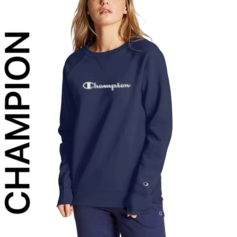Champion Women’s Powerblend Navy Blue Boyfriend Sweatshirt Size Medium